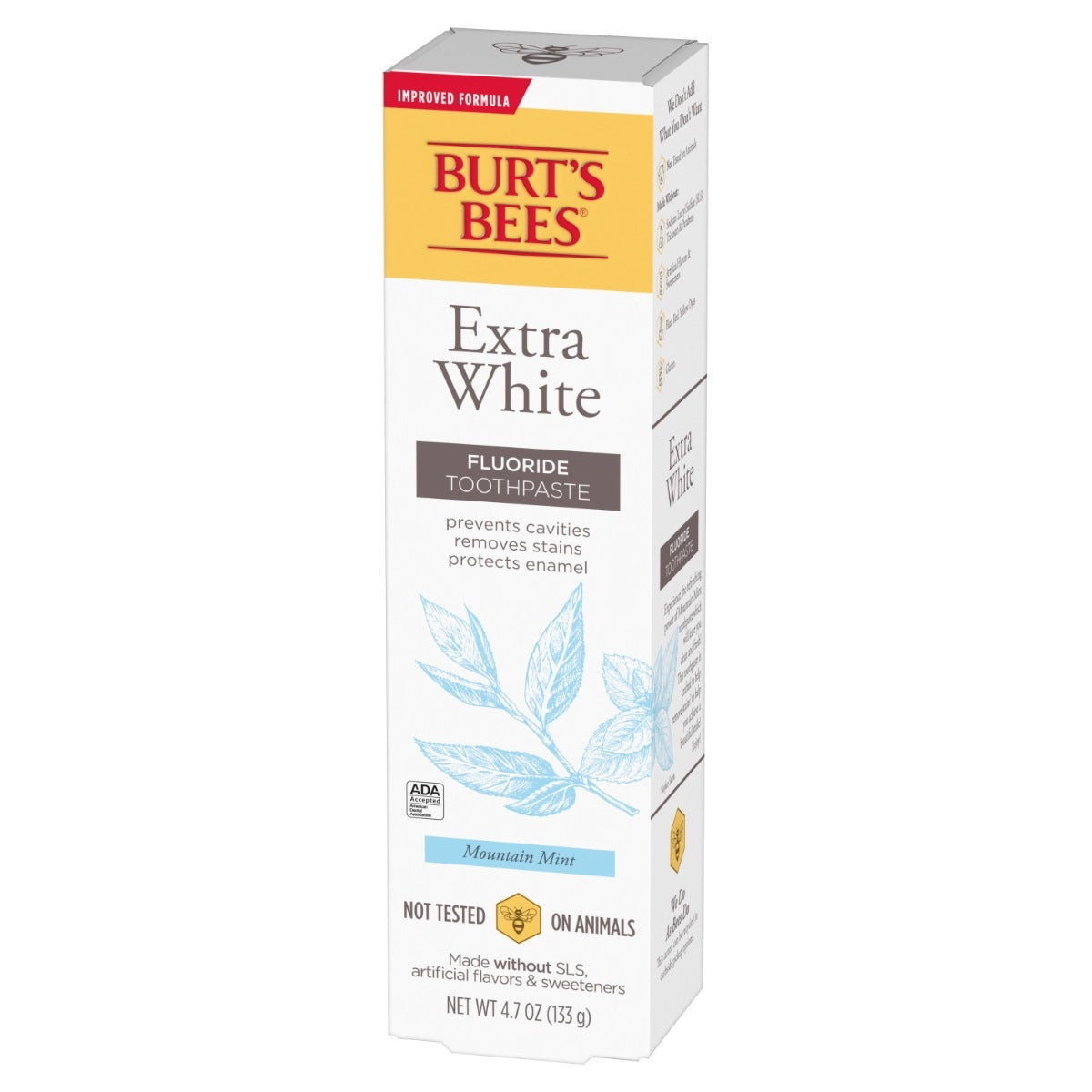 Extra White Fluoride Natural Toothpaste Mountain Mint Iq
