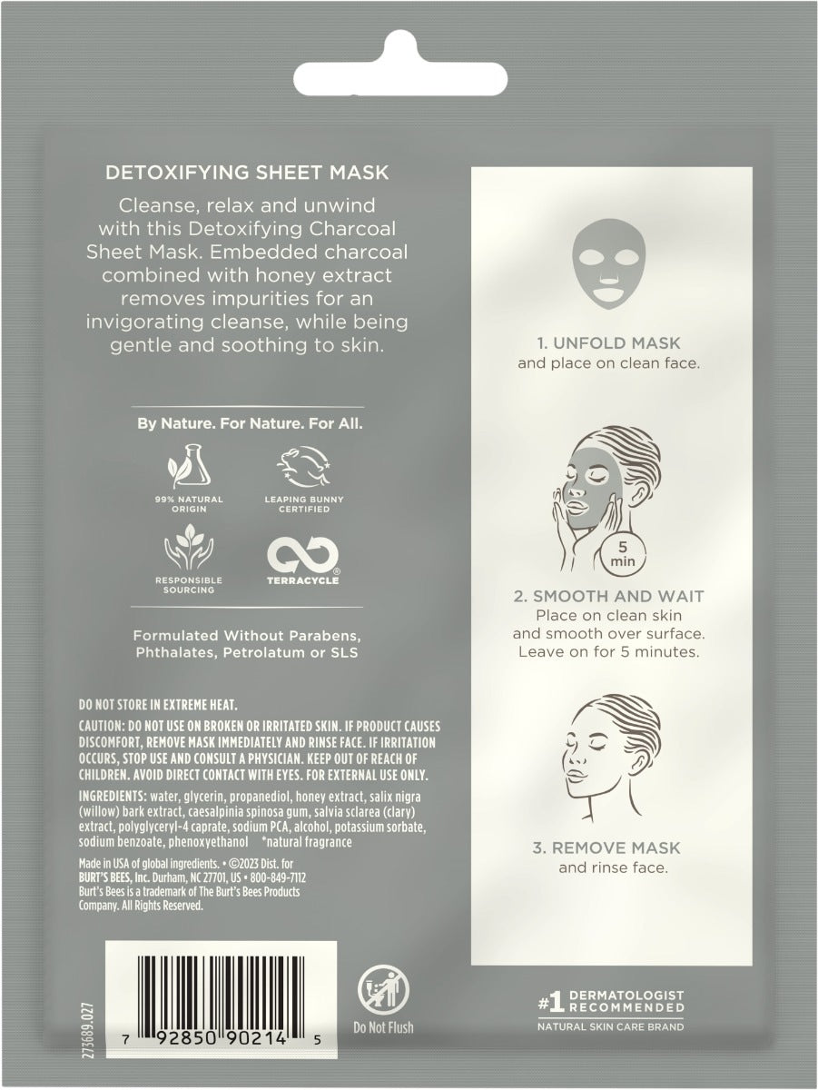 Detoxifying Charcoal Sheet Mask with Honey VJ
